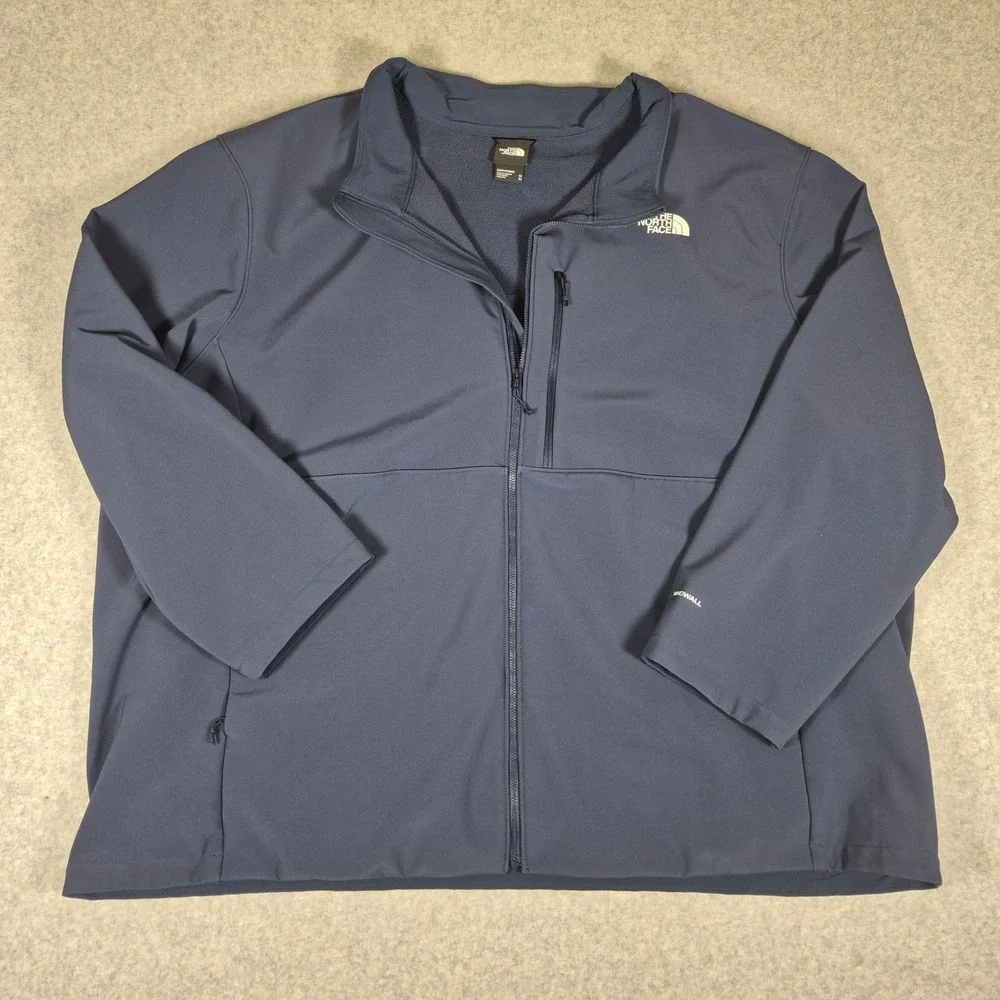 The North Face WindWall Softshell Jacket Mens 5XL Blue Full Zip Fleece Lined